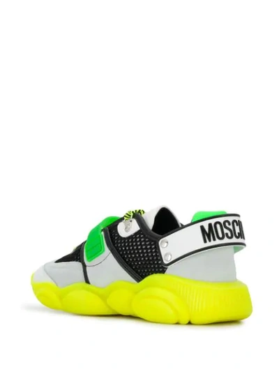 Shop Moschino Fluo Teddy Sneakers - Yellow