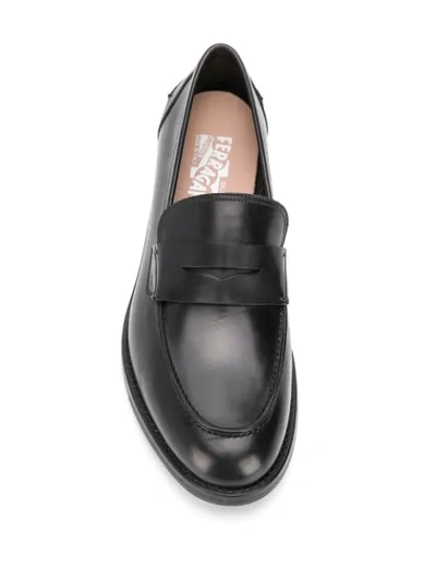 Shop Ferragamo Classic Penny Loafers In Black