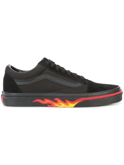 Shop Vans Old Skool Flame Lace-up Sneakers In Black