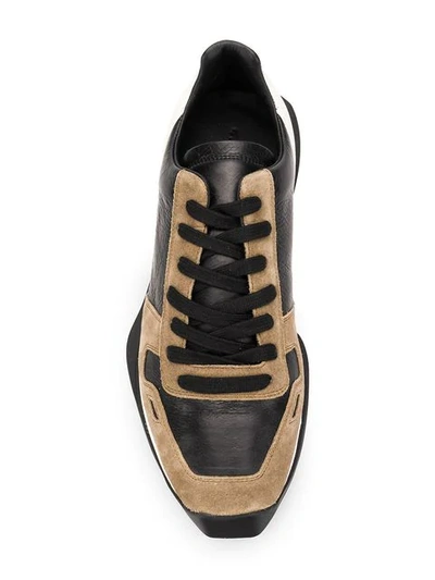 Shop Rick Owens Panelled Low-top Sneakers In Neutrals