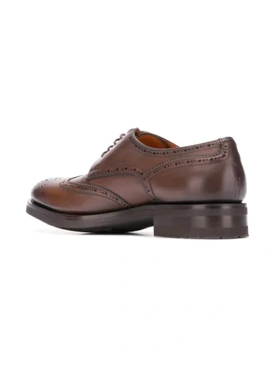 Shop Santoni Thick Sole Brogues In Brown