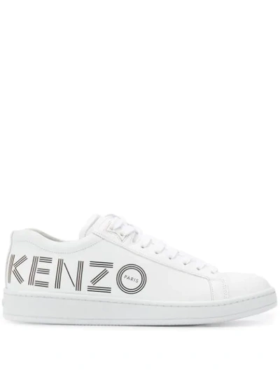 Shop Kenzo Logo Low-top Sneakers In White