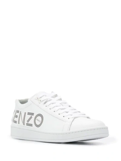 Shop Kenzo Logo Low-top Sneakers In White