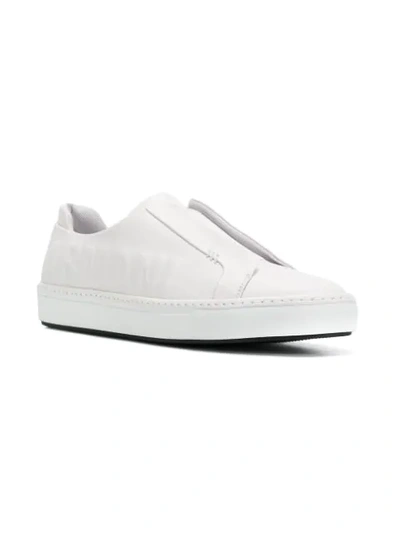 Shop Giorgio Armani Emblossed Slip In White