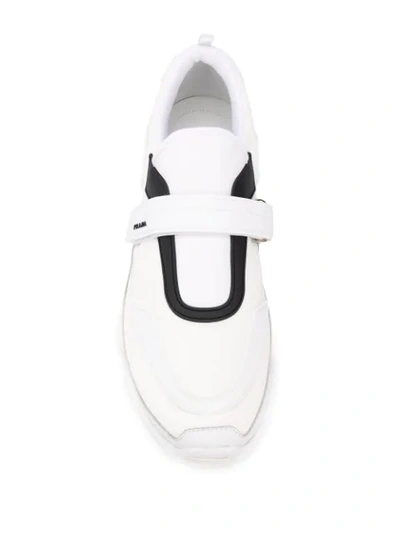 Shop Prada Sneakers Mit Klettverschluss In F0009 White