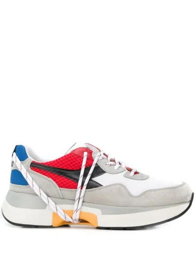 Shop Diadora Contrasting Panel Sneakers In White