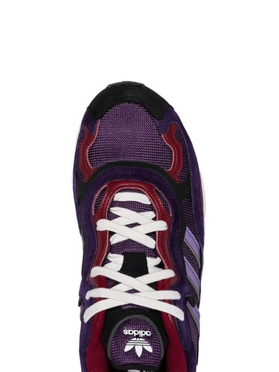 Shop Adidas Originals Purple Temper Run Subtle 90s Leather And Suede Low-top Sneakers