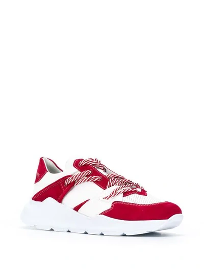 Shop Leather Crown Chunky Lo-top Sneakers In Red