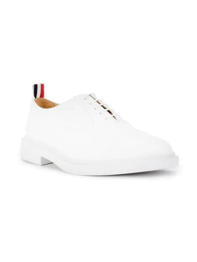 Thom Browne Leather Oxford Shoes In White
