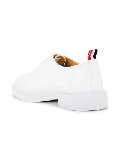 Thom Browne Leather Oxford Shoes In White