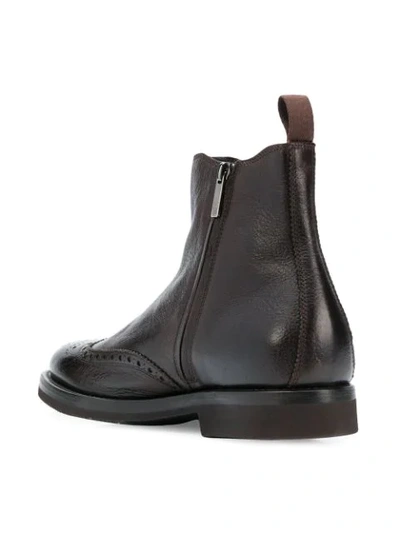 Shop Henderson Baracco Brogue Chelsea Boots In Brown