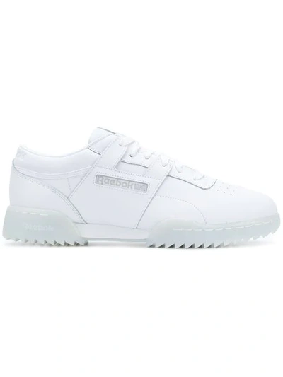 Shop Reebok Workout Clean Ripple Sneakers In White