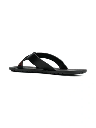 Shop Emporio Armani Logo Flip Flops In Black