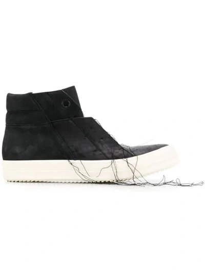 RICK OWENS STITCHING DETAIL SNEAKERS - 黑色