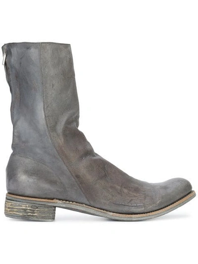 Shop A Diciannoveventitre Kangaroo Distressed Boots In Grey