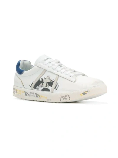 Shop Premiata Low Top Printed Sneakers In White