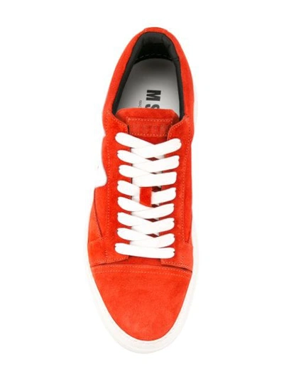 Shop Msgm Panelled Sneakers In Red
