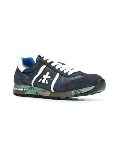 Shop Premiata White 'lucy' Sneakers In Blue