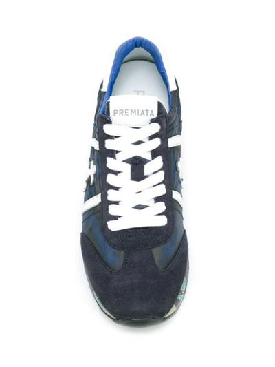 Shop Premiata White 'lucy' Sneakers In Blue