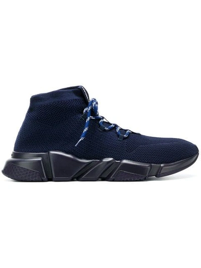 Shop Balenciaga Bal Speed Hi-top Sneakers In Blue