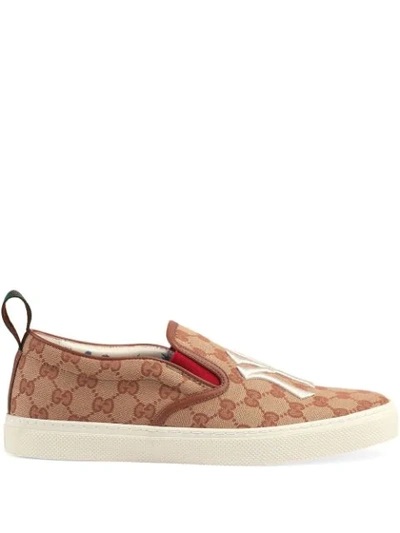 Shop Gucci X Mlb Ny Yankees Patch Sneakers - Brown