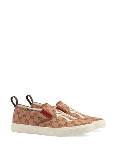 Shop Gucci X Mlb Ny Yankees Patch Sneakers - Brown