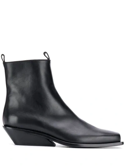Shop Ann Demeulemeester Square Toe Chelsea Boots In Black