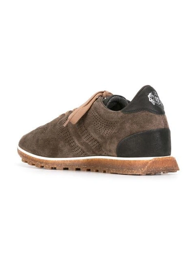 Shop Alberto Fasciani Panelled Sneakers In Brown