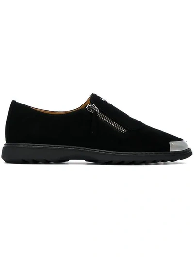 Shop Giuseppe Zanotti Zipped Oxford Shoes In Black