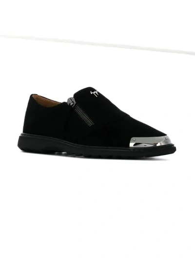 Shop Giuseppe Zanotti Zipped Oxford Shoes In Black