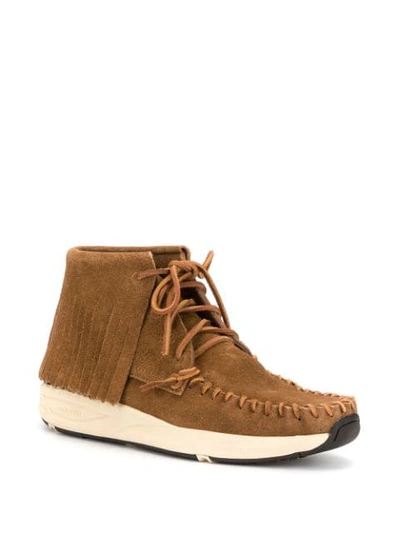 Shop Visvim Fringed Ankle Shoes In Brown