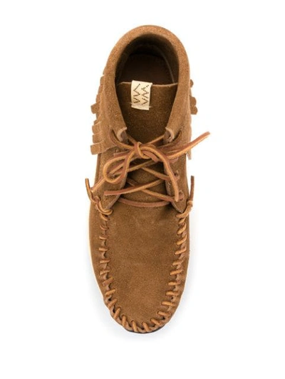 Shop Visvim Fringed Ankle Shoes In Brown