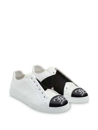 Shop Fendi Low-top Slip-on Sneakers In White