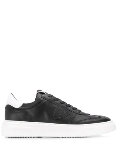 Shop Philippe Model Lace Up Sneakers In Black