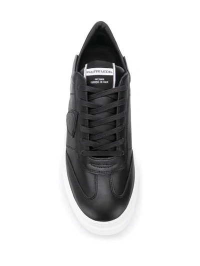 Shop Philippe Model Lace Up Sneakers In Black