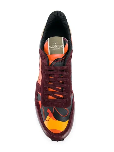 Shop Valentino Garavani Rockrunner Sneakers In 70m D. Orange