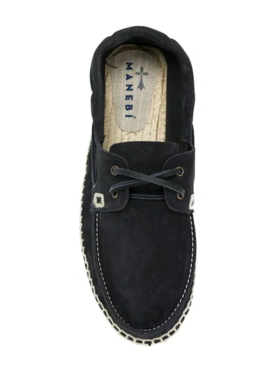 Shop Manebi Lace-up Espadrilles In Blue