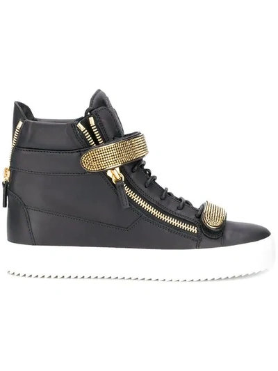 GIUSEPPE ZANOTTI DESIGN COBY HI-TOP SNEAKERS - 黑色