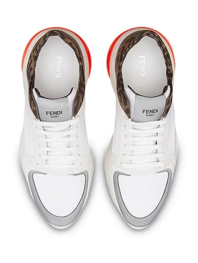 Shop Fendi Ff Motif Running Sneakers In White ,multicolour