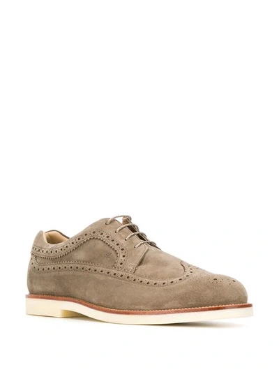 Shop Hogan Brogue Style Oxford Shoes In Neutrals