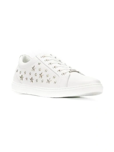 Shop Jimmy Choo Star Appliqué Sneakers In White