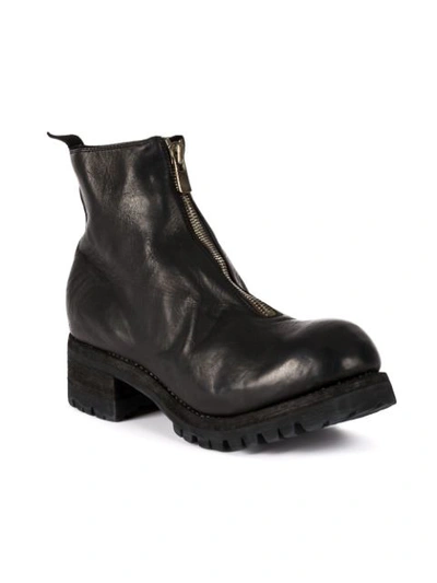 Shop Guidi Front Zipped Up Boots In Black