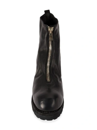 Guidi Front Zipped Up Boots In Black
