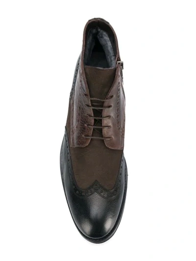 Shop Baldinini Lace Up Brogue Boots In Brown
