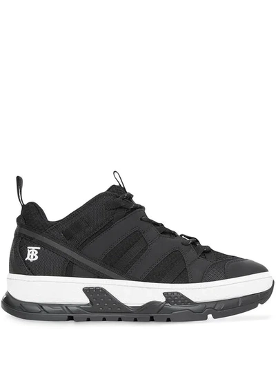 Shop Burberry Union Sneakers In Black