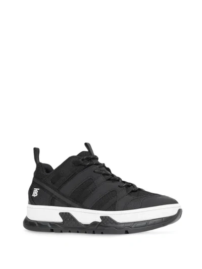 Shop Burberry Union Sneakers In Black