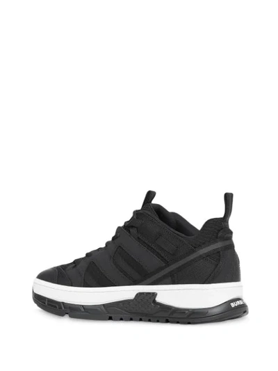 Shop Burberry Union Sneakers In Black