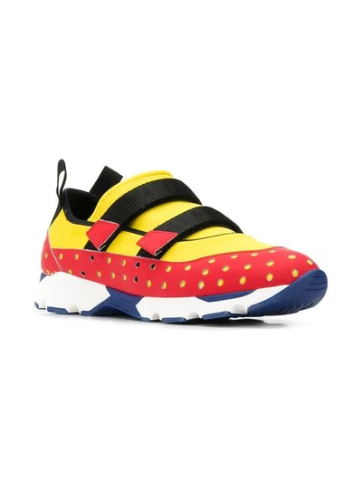Shop Marni Perforated Panel Sneakers In Z2b52 Yellow