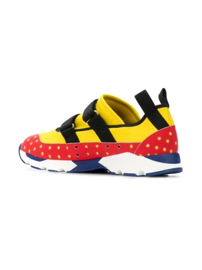 Shop Marni Perforated Panel Sneakers In Z2b52 Yellow