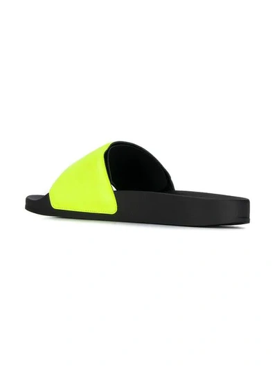 Shop Marcelo Burlon County Of Milan Cross Sliders In Yellow